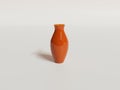 3D render - orange ceramic flower vase isolated on white background Royalty Free Stock Photo