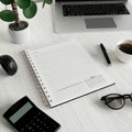 Organized Workspace with Notebook and Laptop 3D Render