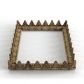 3D render of an ornate stone frame isolated on the white background with copy space