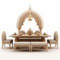 3d Render Of Ottoman Palace Dining Set In Cinema4d