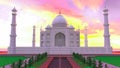 3D RENDER palace ILLUSTRATION Taj Mahal - UNESCO World Heritage Site - Agra, India Royalty Free Stock Photo