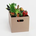 3D Render of Paper Box with Vegetable Royalty Free Stock Photo