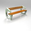 3d model bench Parkbank Beton weiss 099 eiche 8