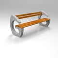 3d model bench Parkbank Beton weiss 099 eiche 2