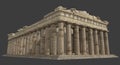Parthenon ruins 3D render