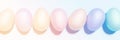 3d render of pastel colored Easter eggs on a white background Royalty Free Stock Photo