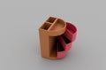 3d render pen holder box rotatable drawer for stationery