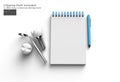 3D Render Pen and Notepad with Dental Implants Surgery Pen Tool Created Clipping Path Included in JPEG Easy to Composite