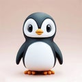 3d Render Penguin genarative Ai