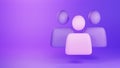 3d render people minimal icon isolated on purple background illustration. Community and team concept