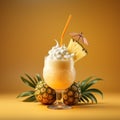 3d Render Of Pina Colada On Light Background Royalty Free Stock Photo