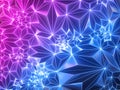 3d render, pink blue neon geometric background, polygonal mesh, grid, glowing light, crystallized faceted texture, modern fashion