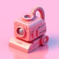 3d render of a pink cartoon lawn mover machine sweet sugar