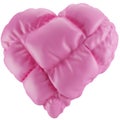 3D Render Pink Heart Illustration, inflated abstract heart balloon clipart