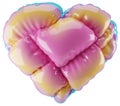 3D Render Pink Heart Illustration, inflated abstract heart balloon clipart
