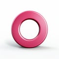 3d render of a pink ring on a white background