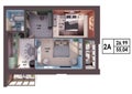 3d render plan / layout of a modern two bedroom apartment Royalty Free Stock Photo