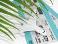 3d render of plane tickets and plane