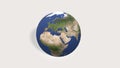 3d render Planet Earth globe on white background