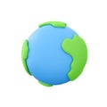 3d render Planet Earth, globe with world map. Ecology concept. 3d render world globe icon. 3d render Earth globe cion