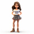 3d Render Plastic Cartoon Of Ava In Shorts - Full Body