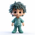 3d Render Plastic Cartoon Of Oliver In Pajamas