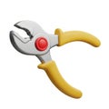 3D Render of Pliers with Yellow Handles and Red Center on White Background tool hand tool Royalty Free Stock Photo