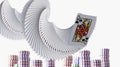 Poker cards falling Royalty Free Stock Photo