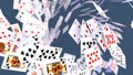 Poker cards falling Royalty Free Stock Photo