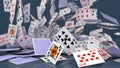 Poker cards falling Royalty Free Stock Photo