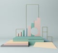 3d render, primitive shapes, abstract geometric background