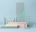 3d render, primitive shapes, abstract geometric background