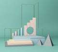 3d render, primitive shapes, abstract geometric background