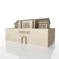 3D render of prison building with reflection