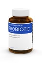 3d render of probiotic pills in bottle over white