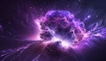 3d render purple fireworks big bang galaxy abstract cosmic