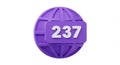 Purple Globe with Number 237 Royalty Free Stock Photo