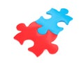 3D render of a puzzle in a white background Royalty Free Stock Photo