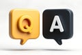 3d render of question and answer communication bubbles floating Royalty Free Stock Photo