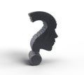 3d Render Question mark with human Icon illustration Design Royalty Free Stock Photo