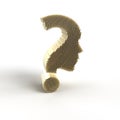 3d Render Question mark with human Icon illustration Design Royalty Free Stock Photo