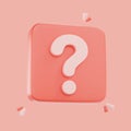 D render Question mark speech bubble icon. Message box with question sign Royalty Free Stock Photo