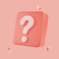 D render Question mark speech bubble icon. Message box with question sign Royalty Free Stock Photo