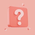 D render Question mark speech bubble icon. Message box with question sign Royalty Free Stock Photo