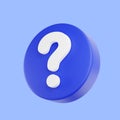 D render Question mark speech bubble icon. Message box with question sign Royalty Free Stock Photo