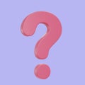 D render Question mark speech bubble icon. Message box with question sign Royalty Free Stock Photo