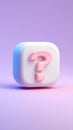 Pink Question Mark Icon on a Soft Purple Gradient Background Royalty Free Stock Photo