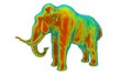 3D render - rainbow colored wooly mammoth Royalty Free Stock Photo