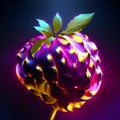 3D render of a raspberry on a dark background. 3D illustration AI Generated