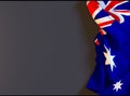 Australian realistic flag on blackboard with space for text, 3d render